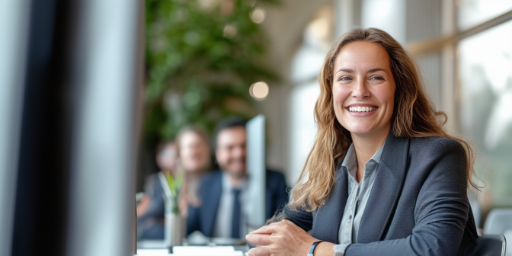 A PR and marketing person smiling 